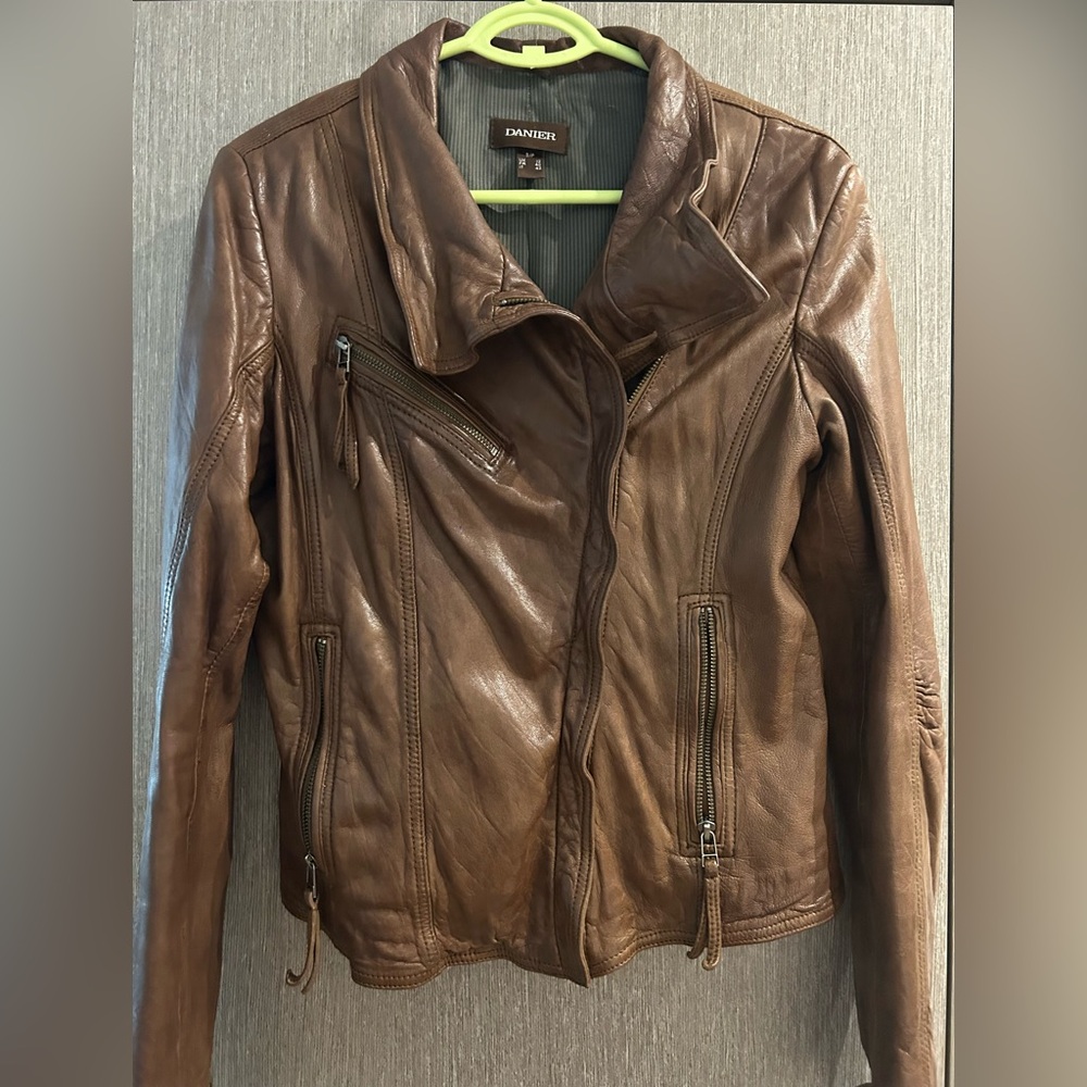 Danier genuine brown leather jacket